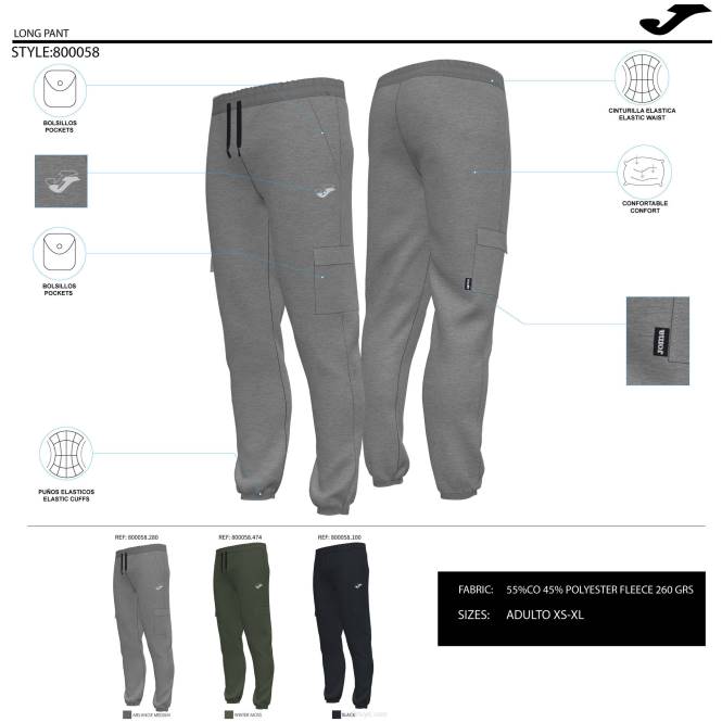 uzun pantolon beta Joma siyah erkekler 0RJD4695