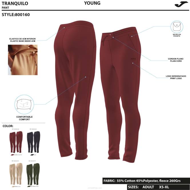 uzun pantolon daphne Joma bordo kadınlar 0RJD1604