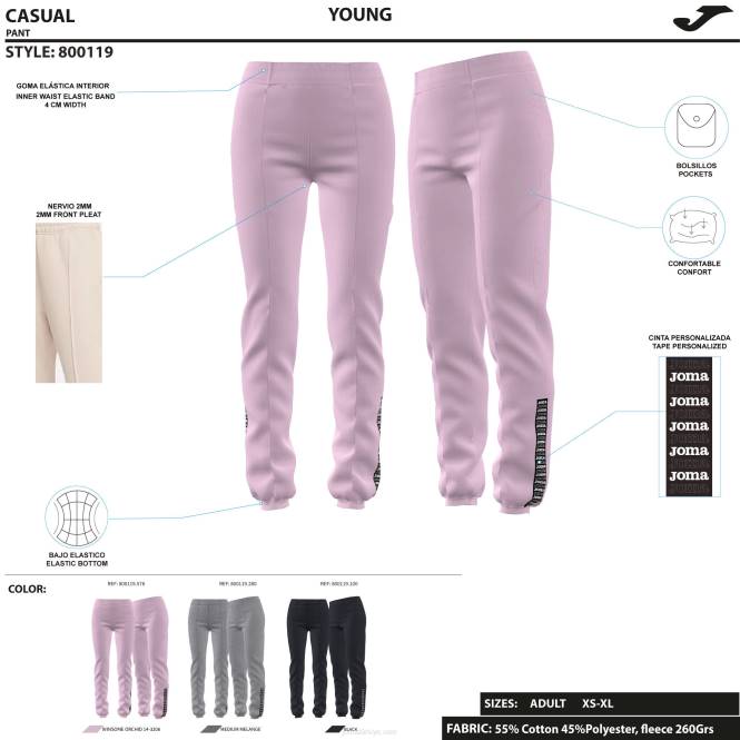 uzun pantolon daphne Joma siyah kadınlar 0RJD2039