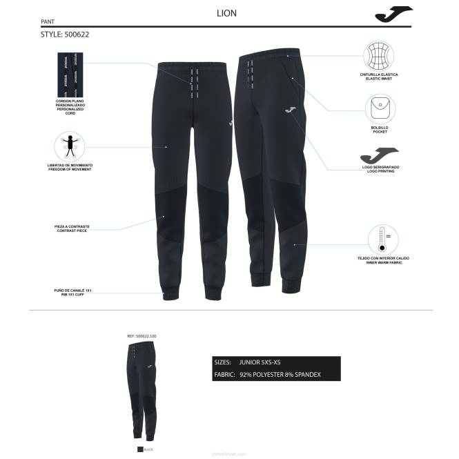 uzun pantolon erkek aslan Joma siyah0RJD4083