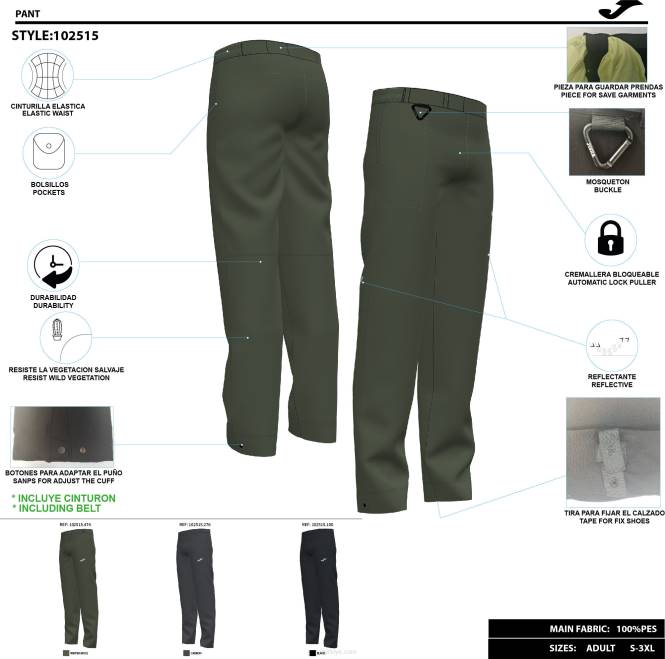 uzun pantolon kaşif Joma siyah erkekler 0RJD1495