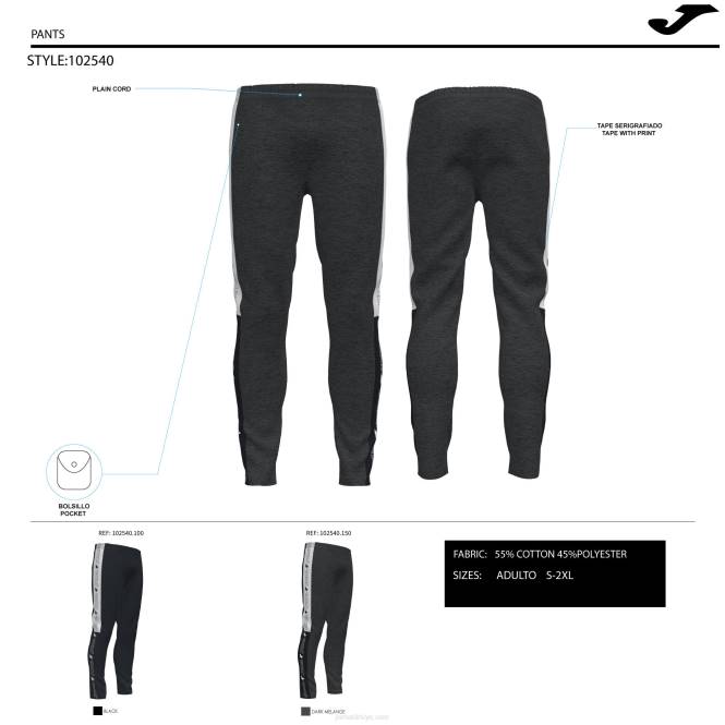 uzun pantolon kentsel sokak Joma melanj grisi erkekler 0RJD1502