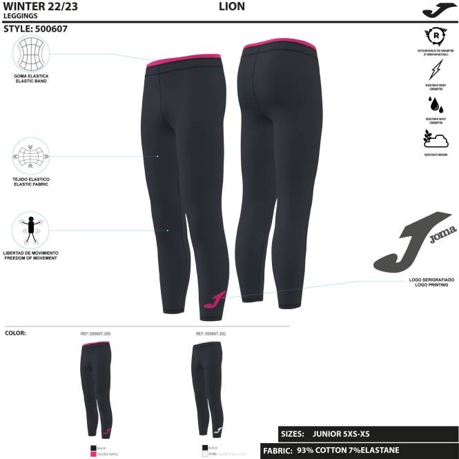 uzun tayt aslan Joma siyah beyaz kadınlar 0RJD2186