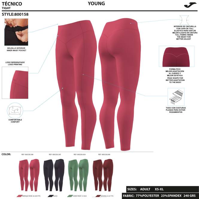 uzun tayt defne Joma bordo kadınlar 0RJD1613