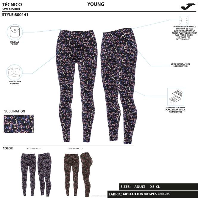 uzun tayt defne Joma siyah pembe mavi kadınlar 0RJD2548