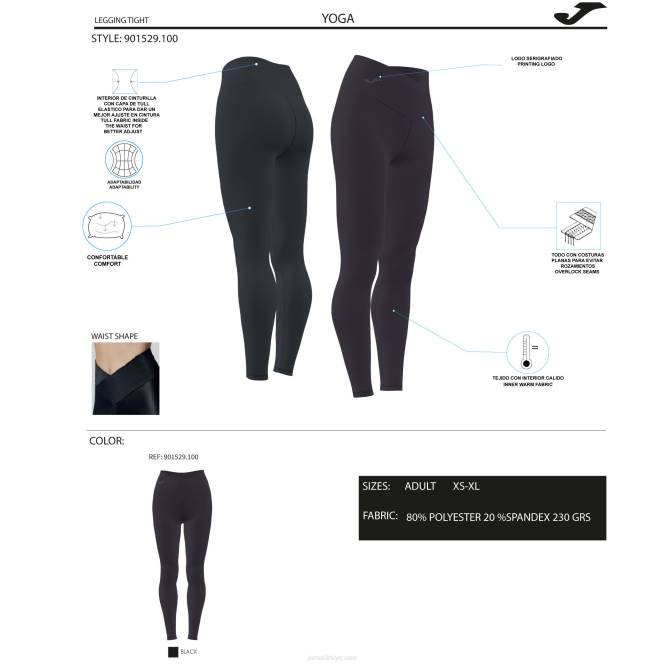 uzun tayt nefes Joma siyah kadınlar 0RJD2666