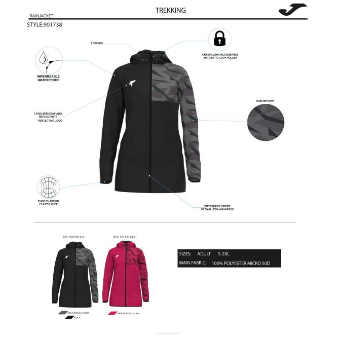 yağmurluk kaşif Joma fuşya kadınlar 0RJD3746