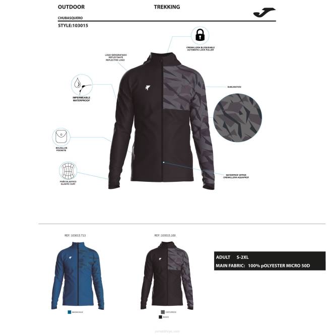 yağmurluk kaşif Joma mavi erkekler 0RJD632