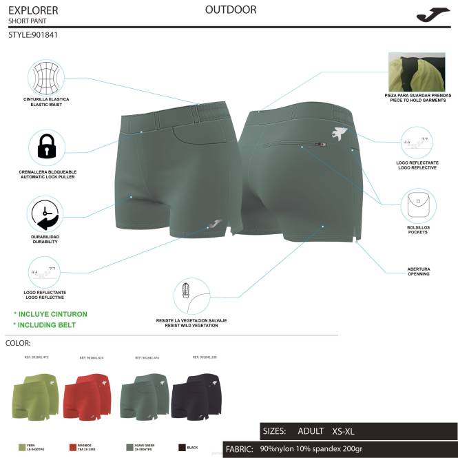 şort gezgini Joma siyah kadınlar 0RJD1759