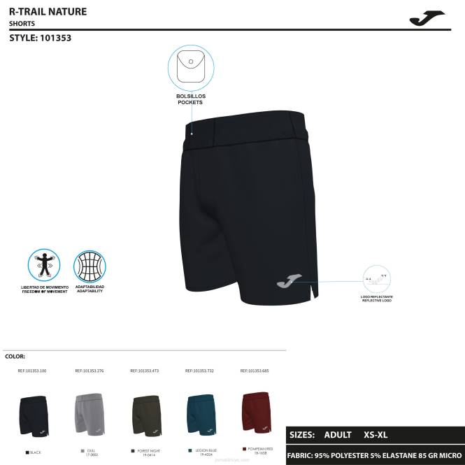 şort r-kombi Joma gri erkekler 0RJD671